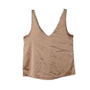 Generation Love Women's Christie Crystal Tank Small Latte Sleeveless Embellished